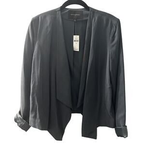 Banana Republic Women's Black Draped Open Front Waterfall Blazer Size 10 NWT